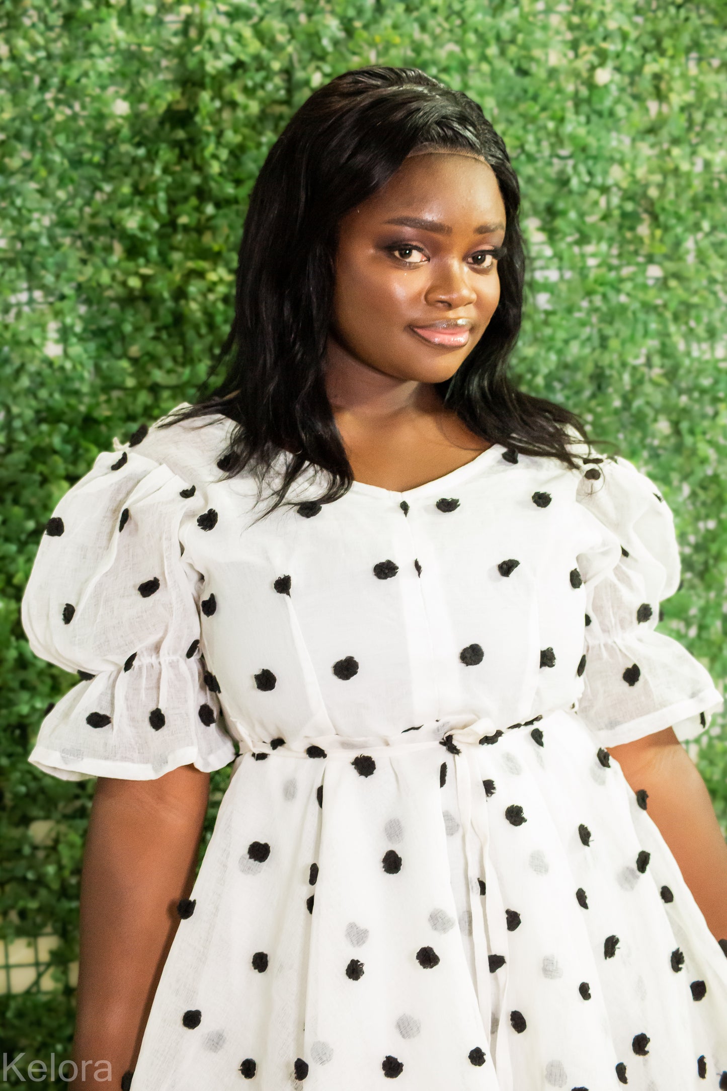 Lumière Polka Midi Dress