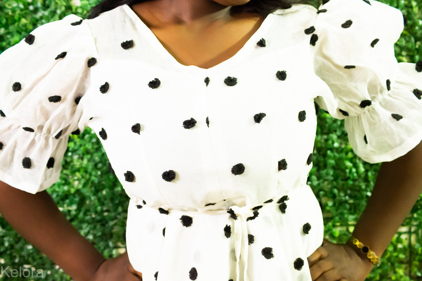 Lumière Polka Midi Dress