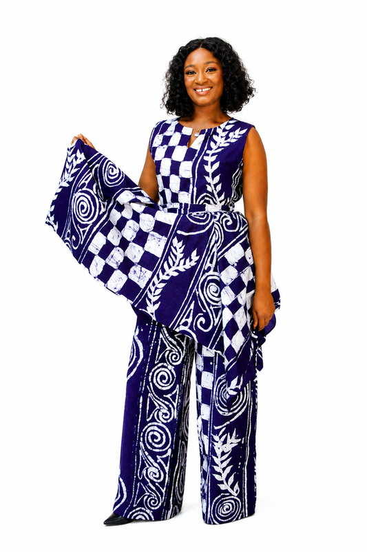 Purple Poise Adire Jumpsuit