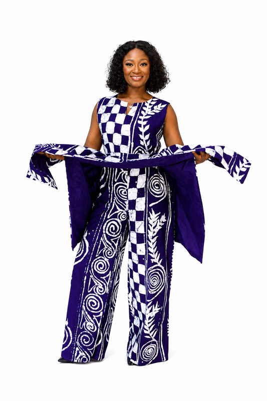 Purple Poise Adire Jumpsuit